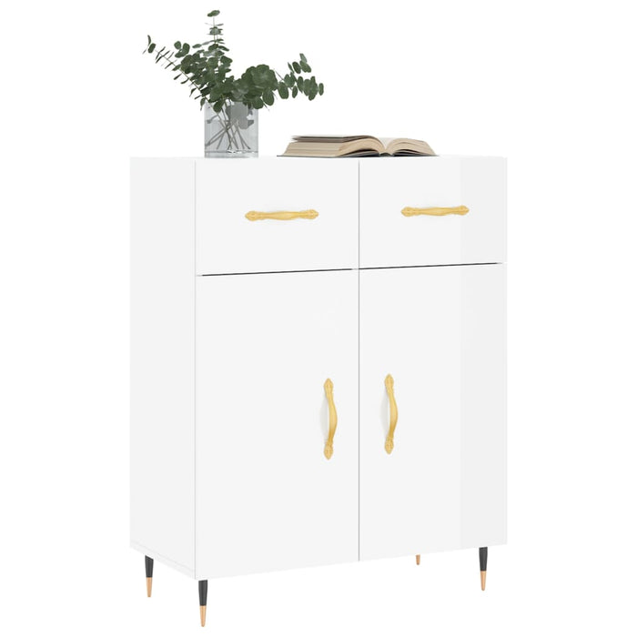 Credenza 69,5x34x90 cm in Legno Multistrato Bianco Lucidocod mxl 103885