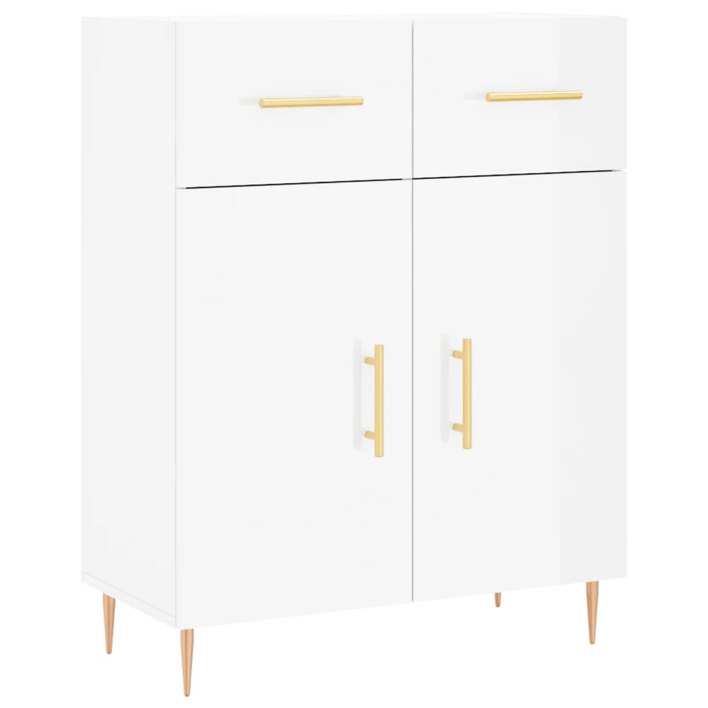 Credenza 69,5x34x90 cm in Legno Multistrato Bianco Lucidocod mxl 103394