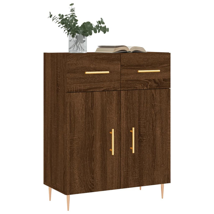 Credenza Rovere Marrone 69,5x34x90 cm in Legno Multistrato 827971