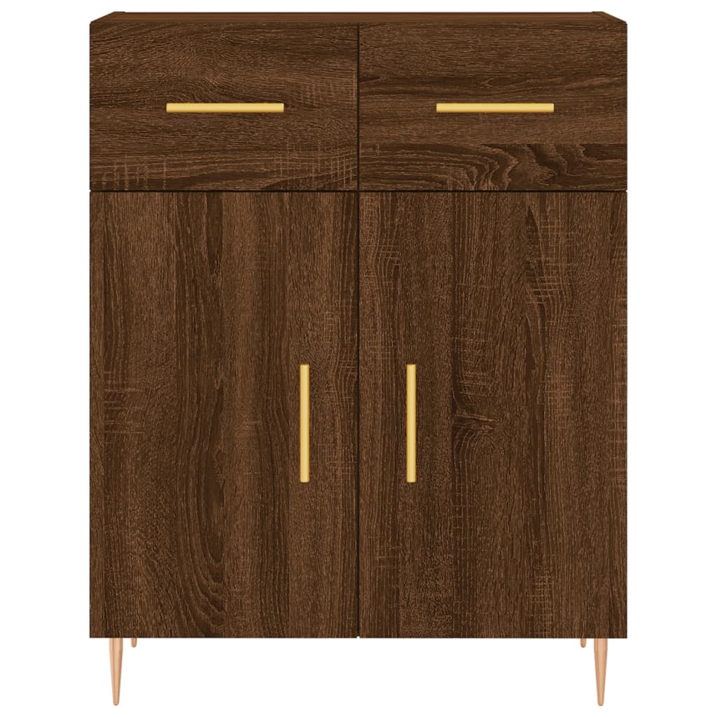 Credenza Rovere Marrone 69,5x34x90 cm in Legno Multistrato 827971