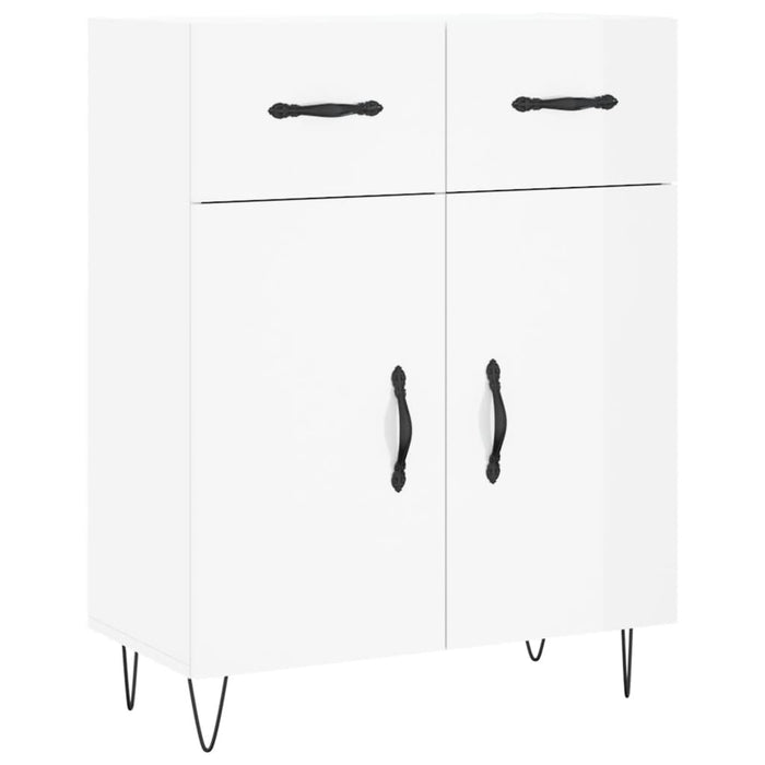 Credenza 69,5x34x90 cm in Legno Multistrato Bianco Lucido 827974