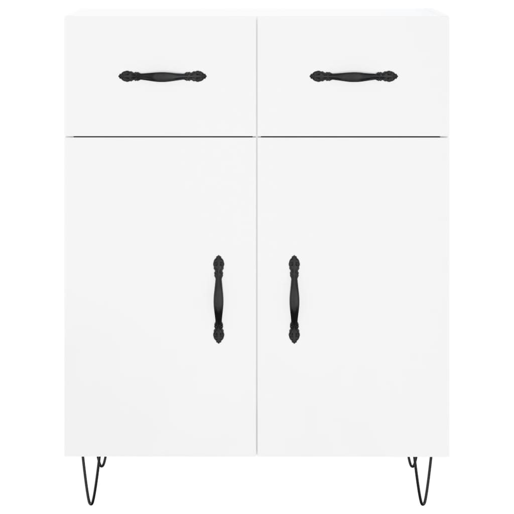 Credenza 69,5x34x90 cm in Legno Multistrato Bianco Lucido 827974