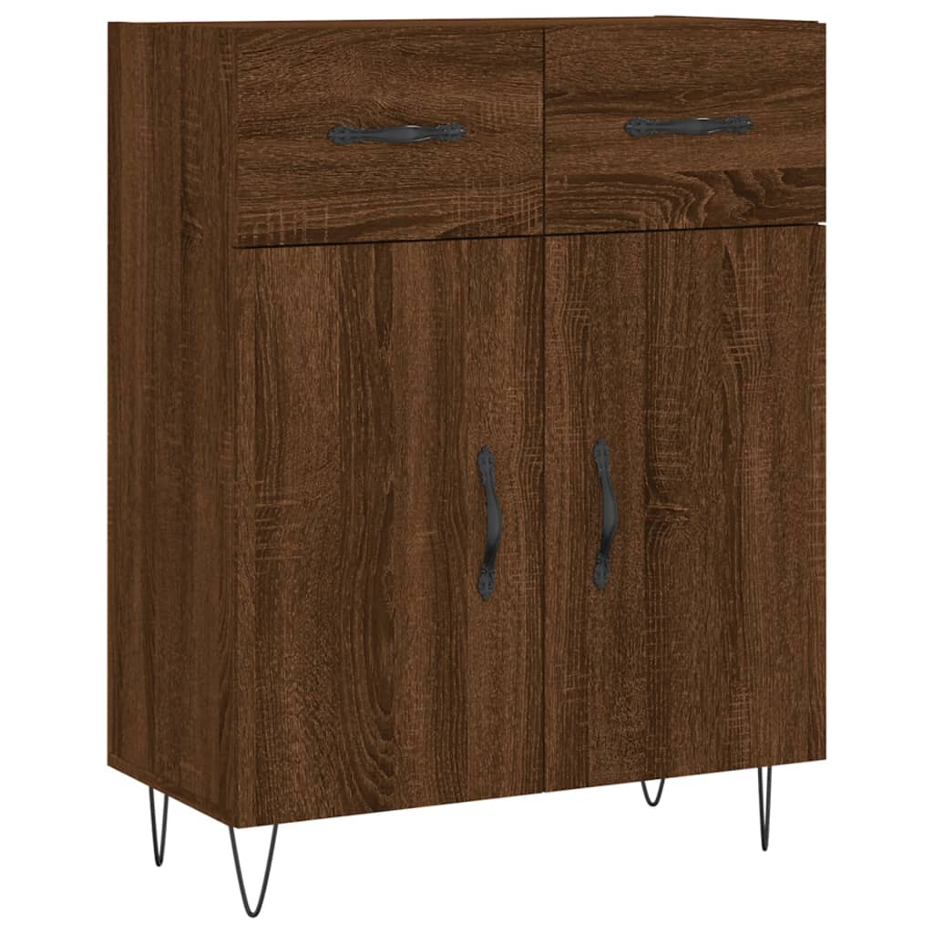 Credenza Rovere Marrone 69,5x34x90 cm in Legno Multistrato 827979