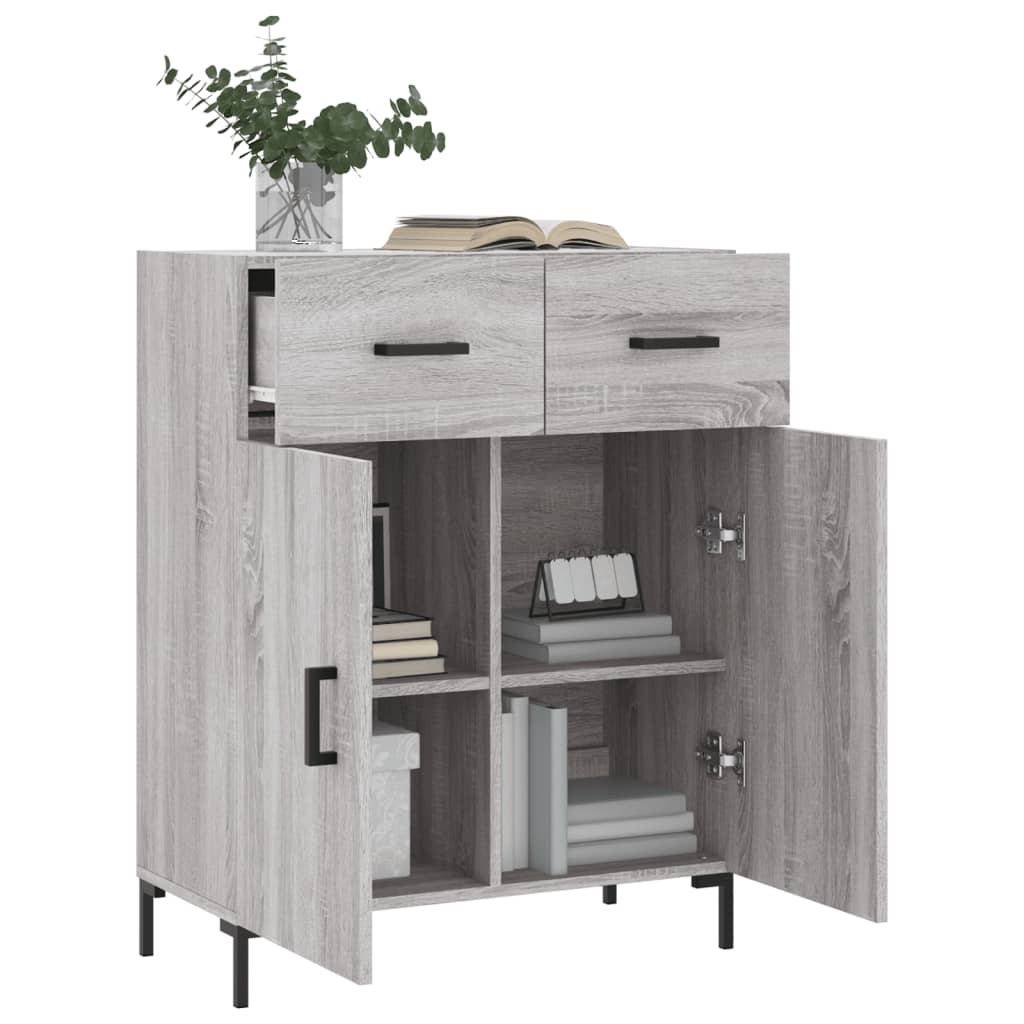 Credenza Grigio Sonoma 69,5x34x90 cm in Legno Multistrato 827986