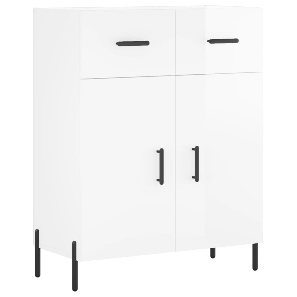 Credenza 69,5x34x90 cm in Legno Multistrato Bianco Lucidocod mxl 87844