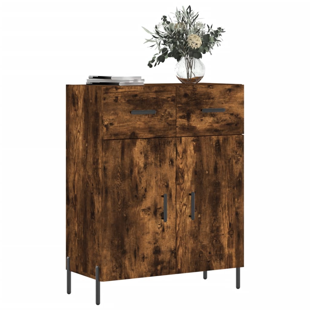 Credenza Rovere Fumo 69,5x34x90 cm in Legno Multistrato 827993