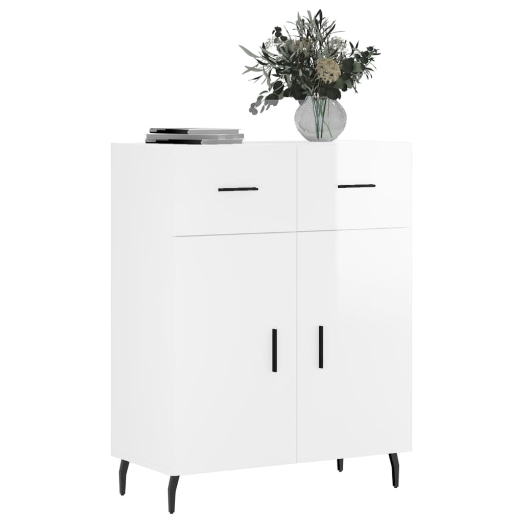 Credenza 69,5x34x90 cm in Legno Multistrato Bianco Lucidocod mxl 103914