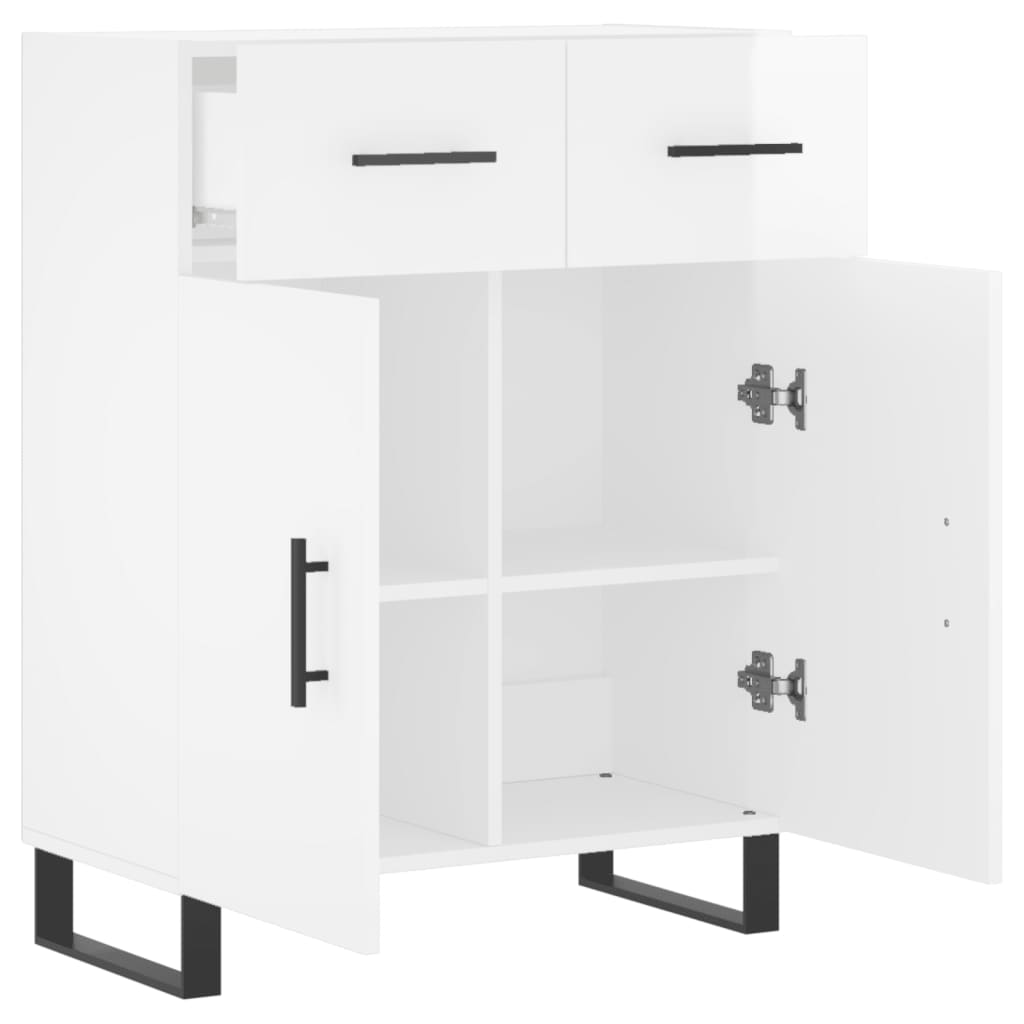 Credenza 69,5x34x90 cm in Legno Multistrato Bianco Lucido 828006