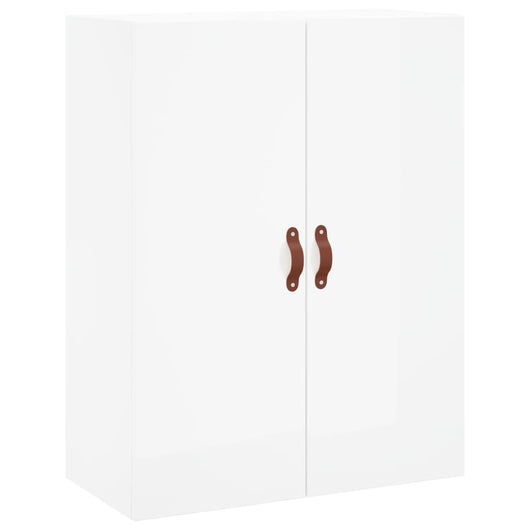 Mobile a Parete Bianco Lucido 69,5x34x90 cm 828398