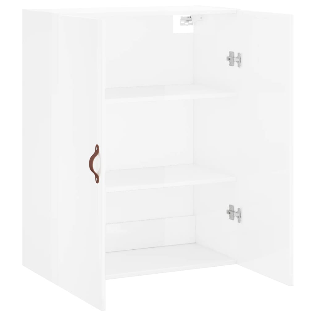 Mobile a Parete Bianco Lucido 69,5x34x90 cm 828398