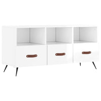 Mobile Porta TV Bianco Lucido 102x36x50 cm in Legno Multistratocod mxl 79556