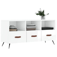 Mobile Porta TV Bianco Lucido 102x36x50 cm in Legno Multistratocod mxl 79556