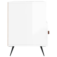 Mobile Porta TV Bianco Lucido 102x36x50 cm in Legno Multistrato 829006