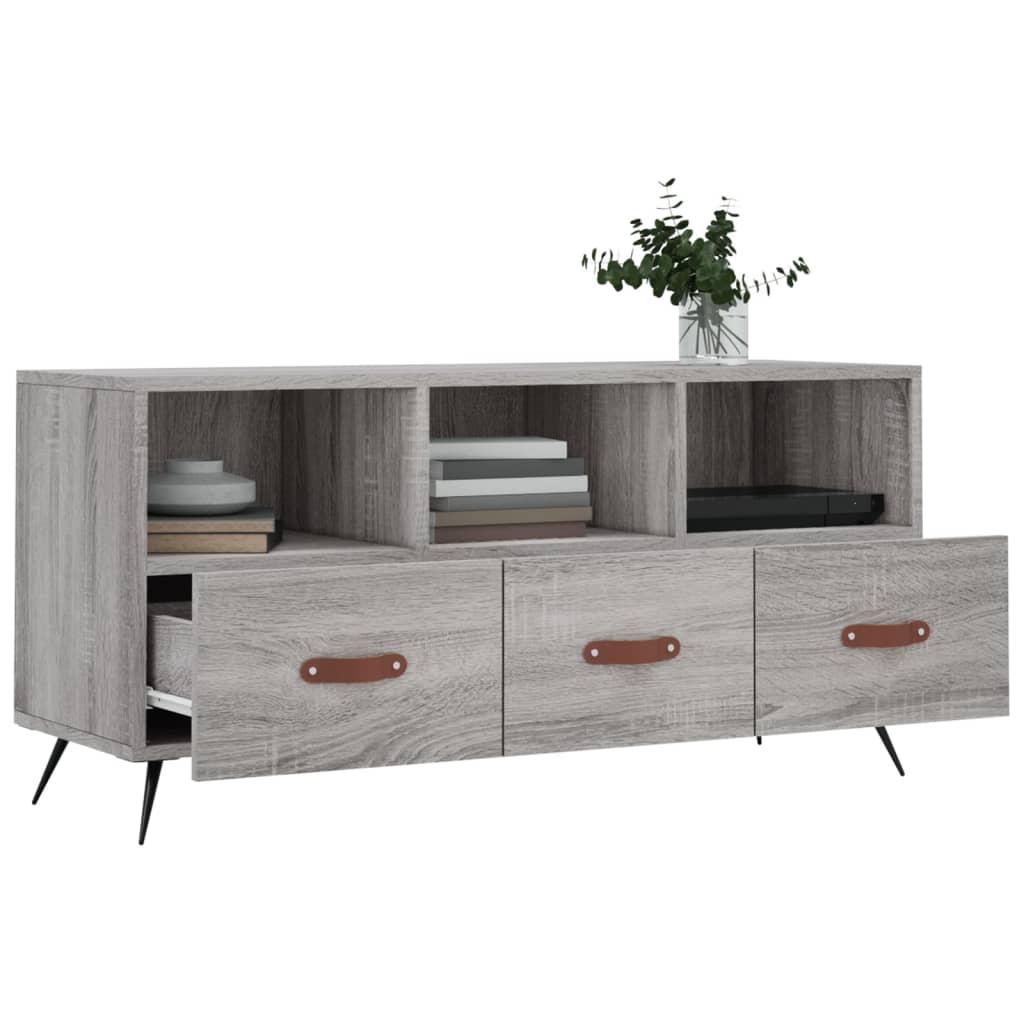 Mobile TV Grigio Sonoma 102x36x50 cm in Legno Multistrato 829010