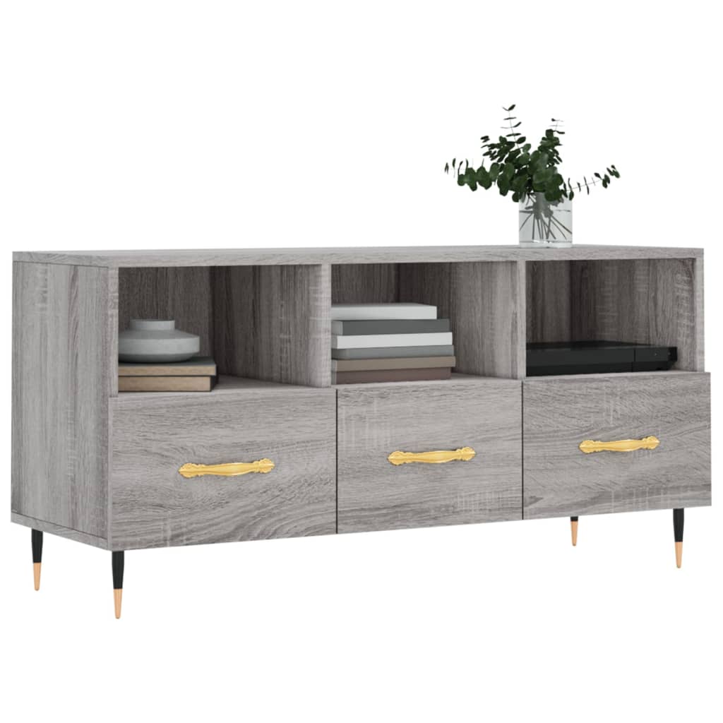 Mobile TV Grigio Sonoma 102x36x50 cm in Legno Multistratocod mxl 104812