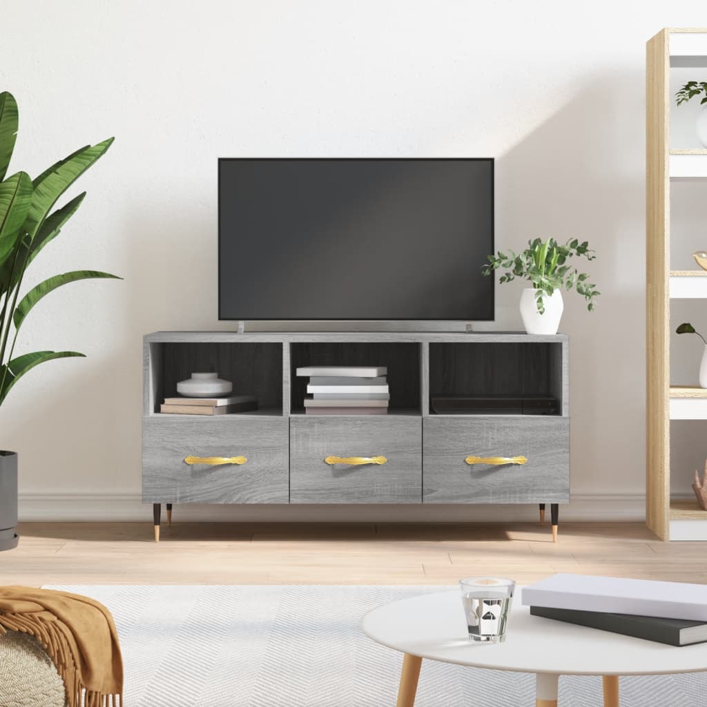 Mobile TV Grigio Sonoma 102x36x50 cm in Legno Multistratocod mxl 104812