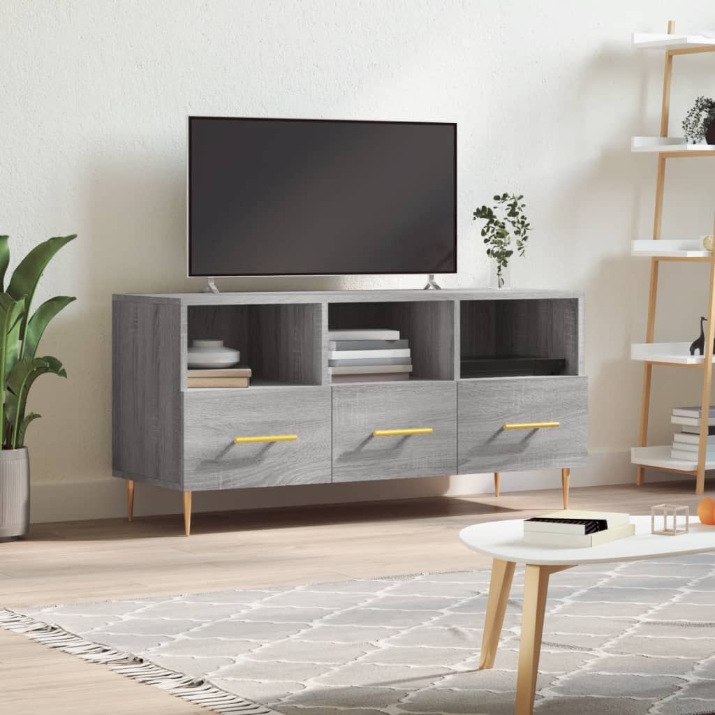 Mobile TV Grigio Sonoma 102x36x50 cm in Legno Multistratocod mxl 105335