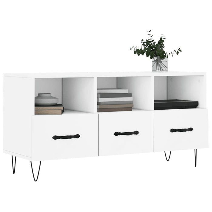 Mobile Porta TV Bianco 102x36x50 cm in Legno Multistrato 829028