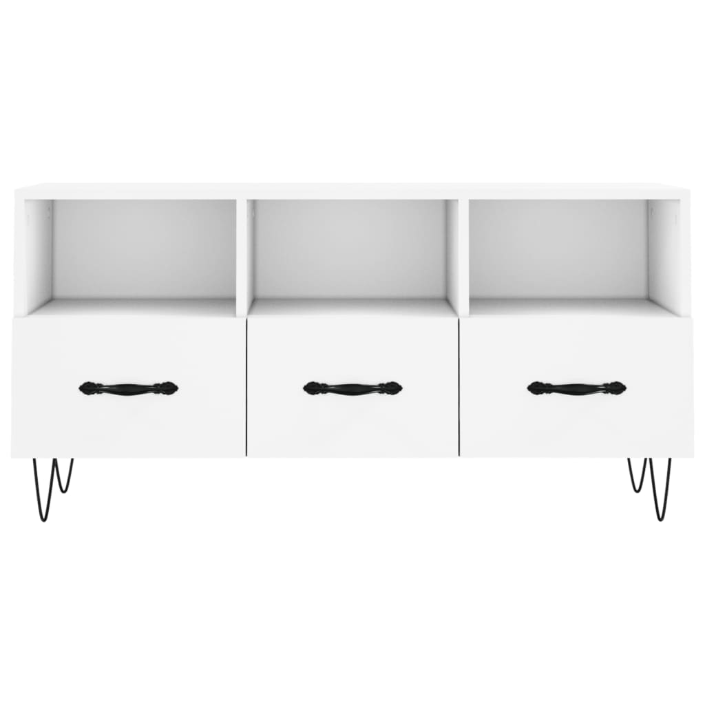 Mobile Porta TV Bianco 102x36x50 cm in Legno Multistrato 829028