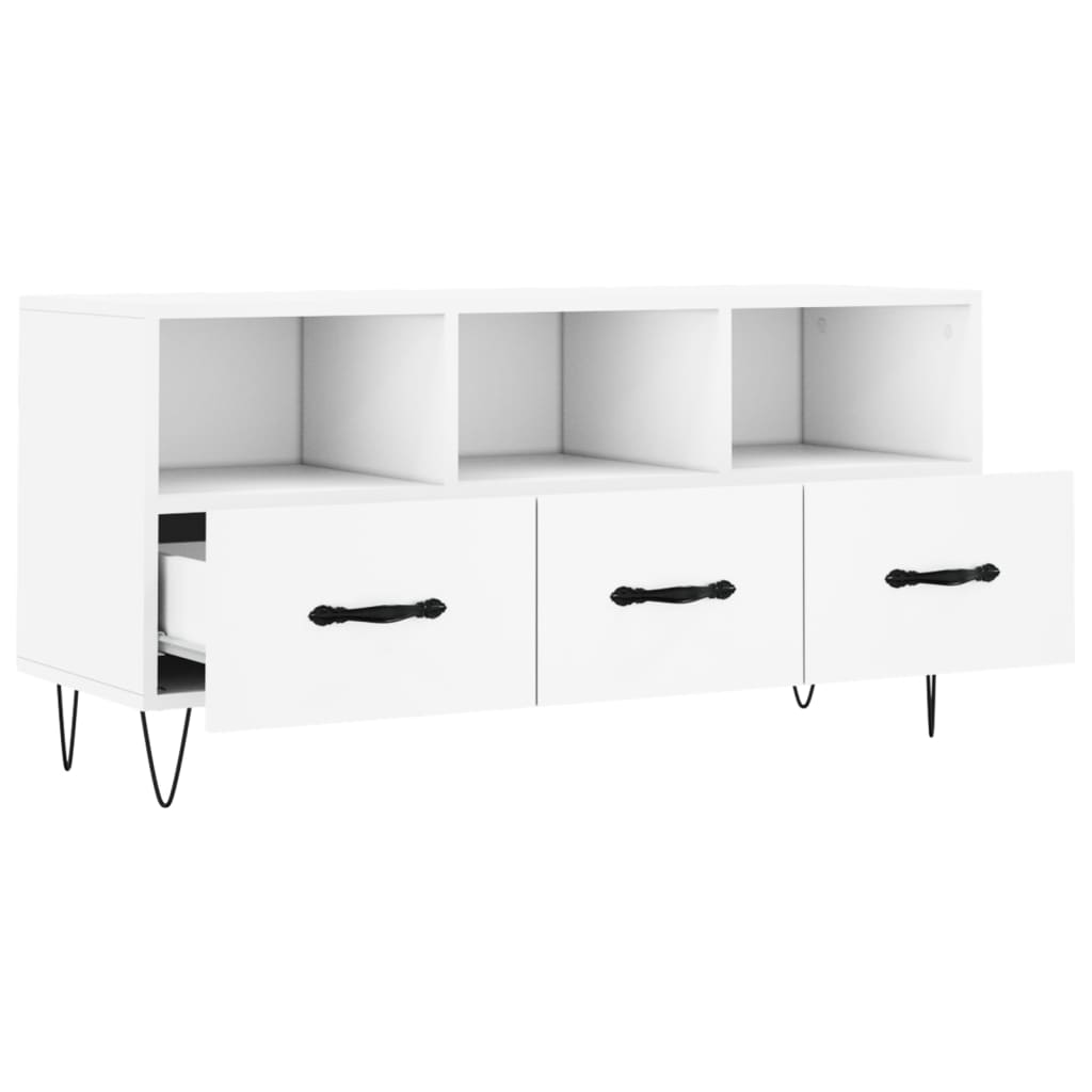 Mobile Porta TV Bianco 102x36x50 cm in Legno Multistrato 829028