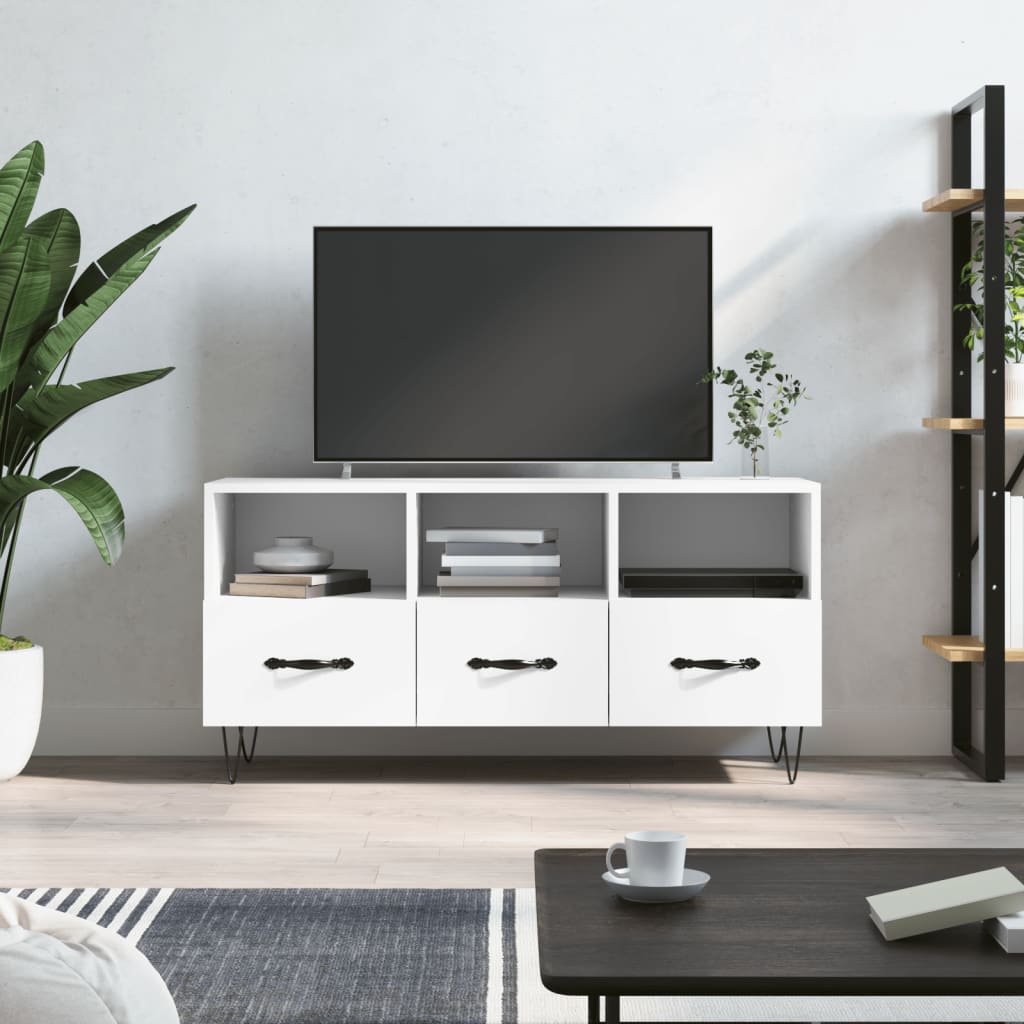 Mobile Porta TV Bianco 102x36x50 cm in Legno Multistratocod mxl 127533