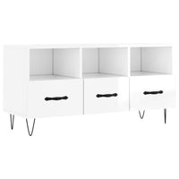 Mobile Porta TV Bianco Lucido 102x36x50 cm in Legno Multistratocod mxl 103936