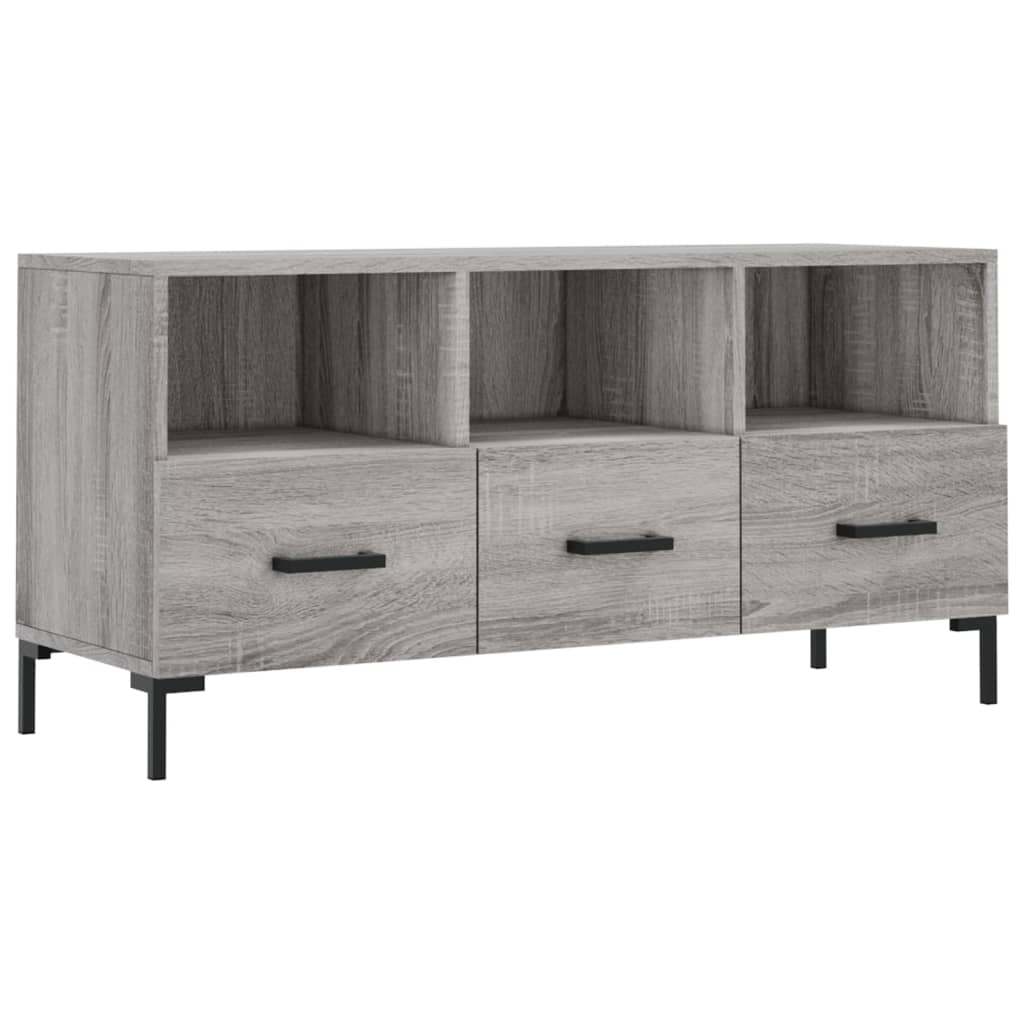 Mobile TV Grigio Sonoma 102x36x50 cm in Legno Multistrato 829042