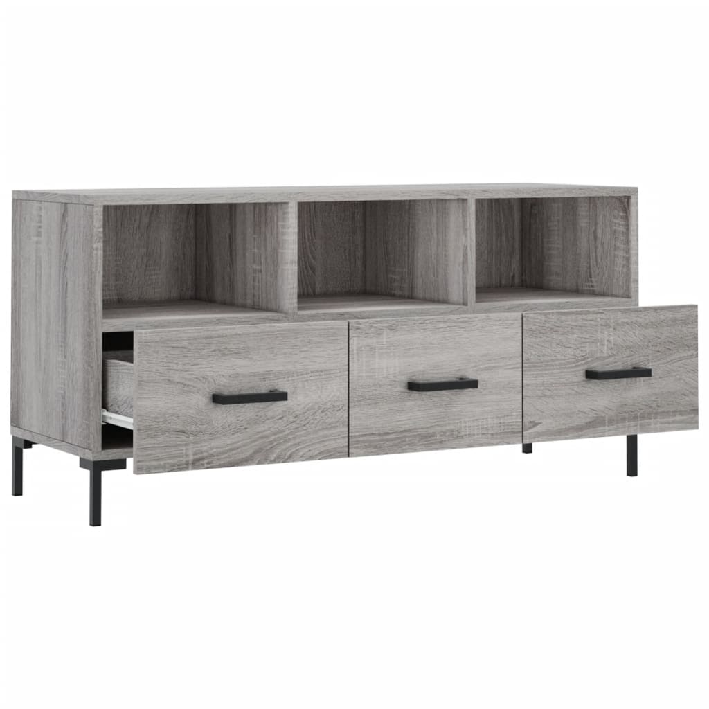 Mobile TV Grigio Sonoma 102x36x50 cm in Legno Multistrato 829042