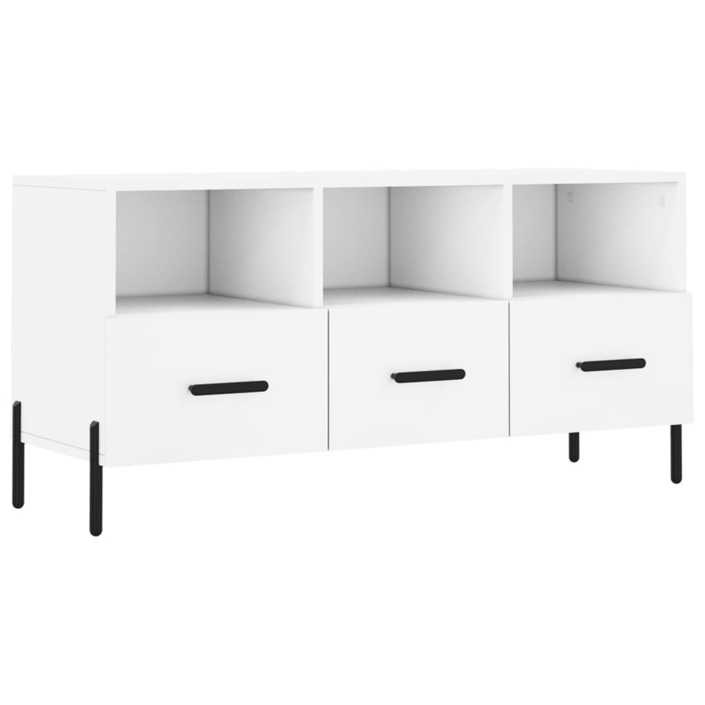 Mobile Porta TV Bianco 102x36x50 cm in Legno Multistrato 829044