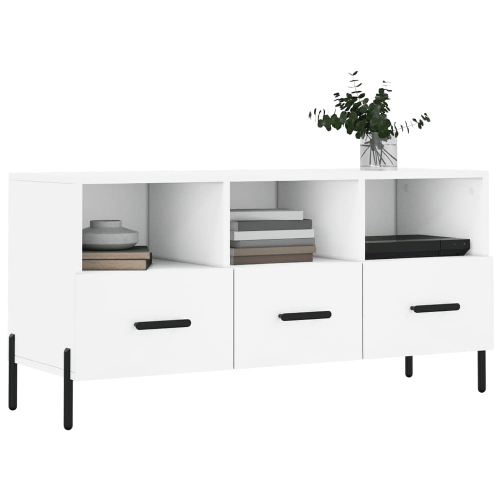 Mobile Porta TV Bianco 102x36x50 cm in Legno Multistrato 829044