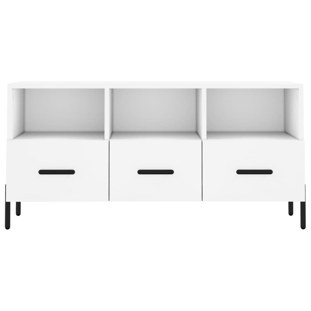 Mobile Porta TV Bianco 102x36x50 cm in Legno Multistrato 829044