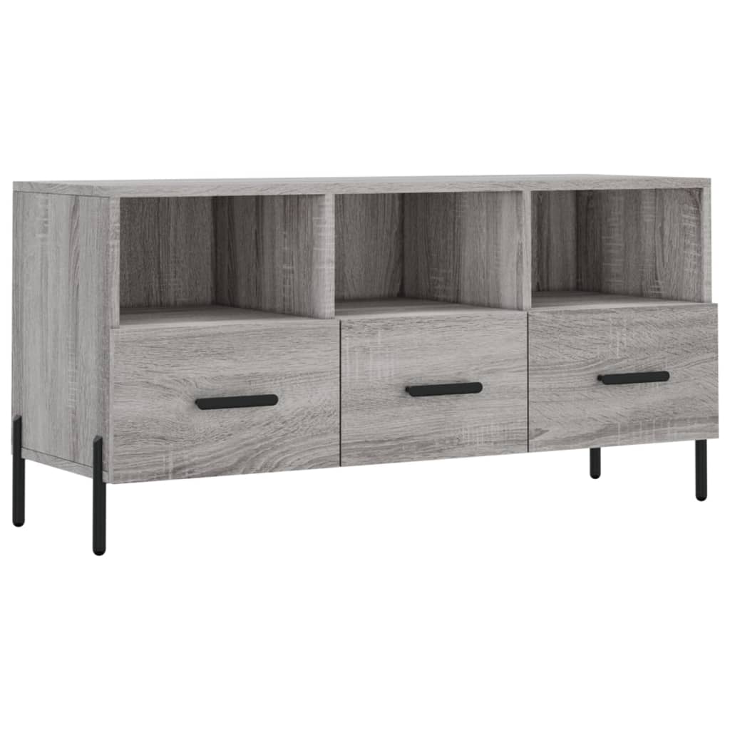 Mobile TV Grigio Sonoma 102x36x50 cm in Legno Multistrato 829050