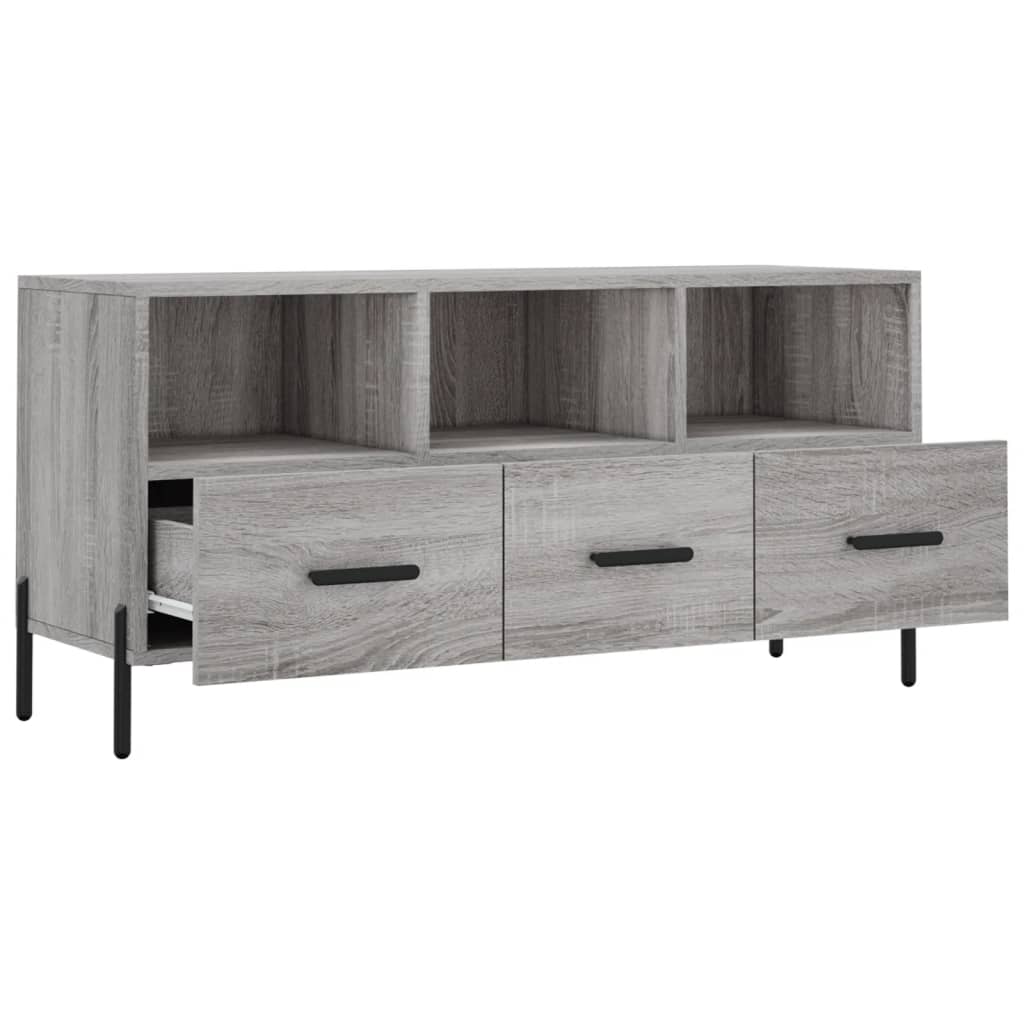 Mobile TV Grigio Sonoma 102x36x50 cm in Legno Multistrato 829050