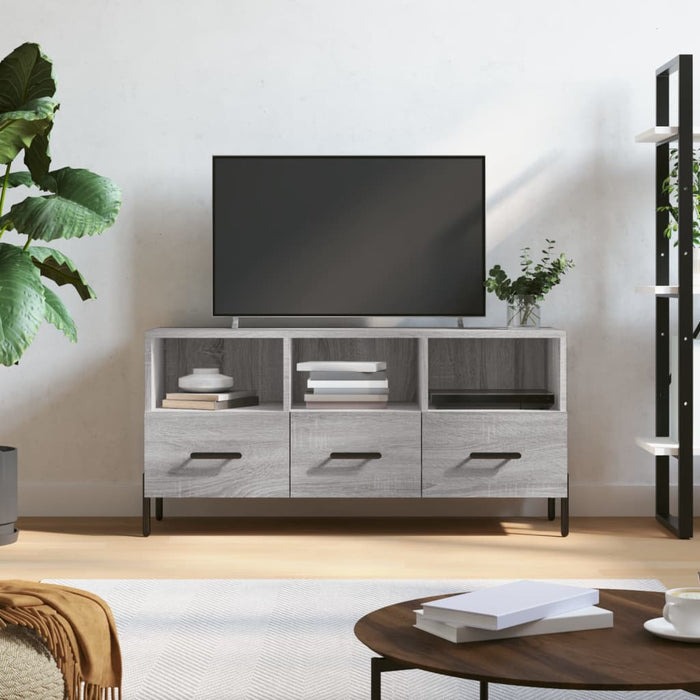 Mobile TV Grigio Sonoma 102x36x50 cm in Legno Multistrato 829050