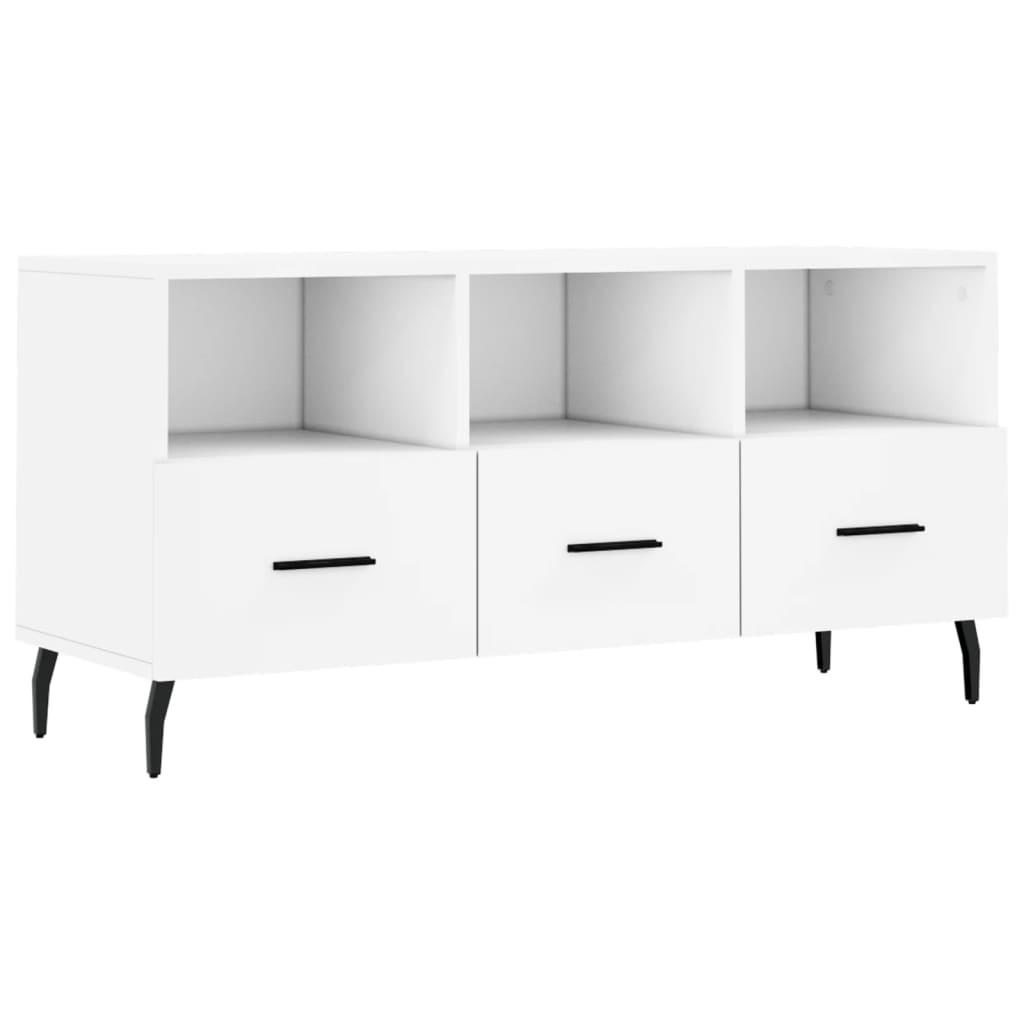 Mobile Porta TV Bianco 102x36x50 cm in Legno Multistrato 829052