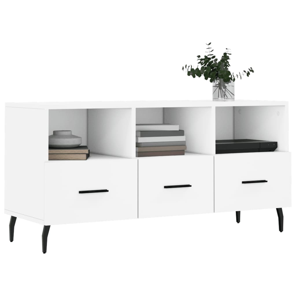 Mobile Porta TV Bianco 102x36x50 cm in Legno Multistrato 829052