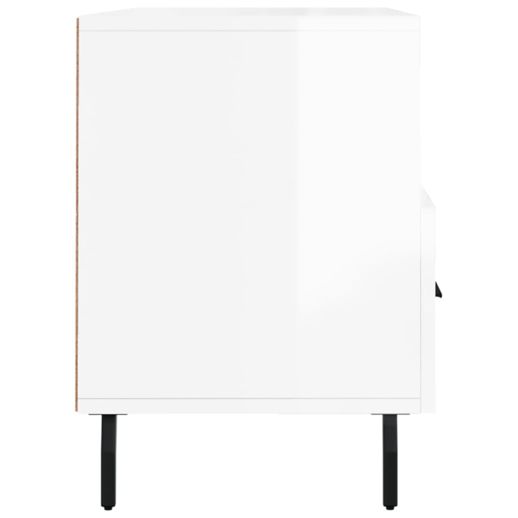 Mobile Porta TV Bianco Lucido 102x36x50 cm in Legno Multistrato 829054