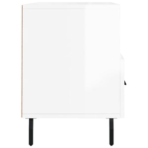 Mobile Porta TV Bianco Lucido 102x36x50 cm in Legno Multistrato 829054