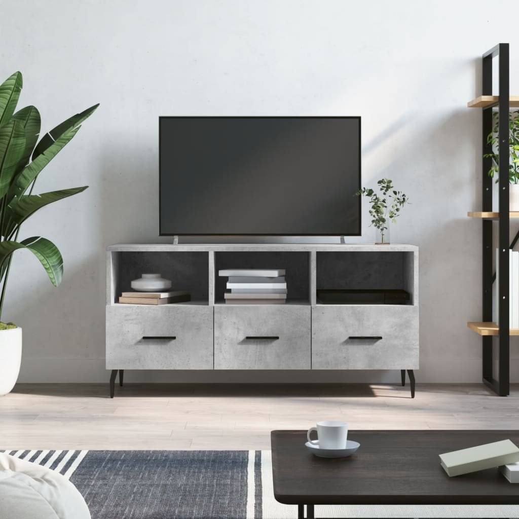 Mobile Porta TV Grigio Cemento 102x36x50 cm Legno Multistratocod mxl 127955