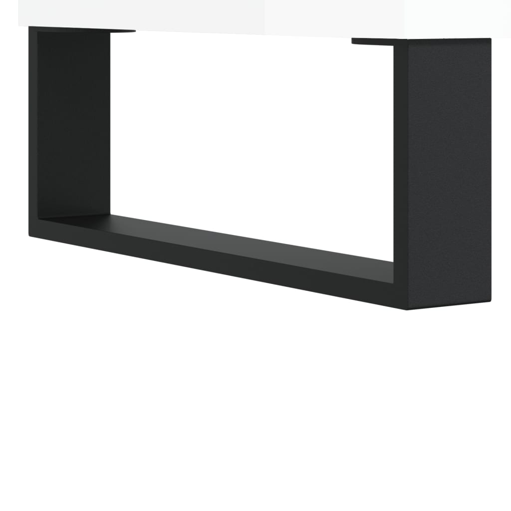 Mobile Porta TV Bianco Lucido 102x36x50 cm in Legno Multistrato 829062