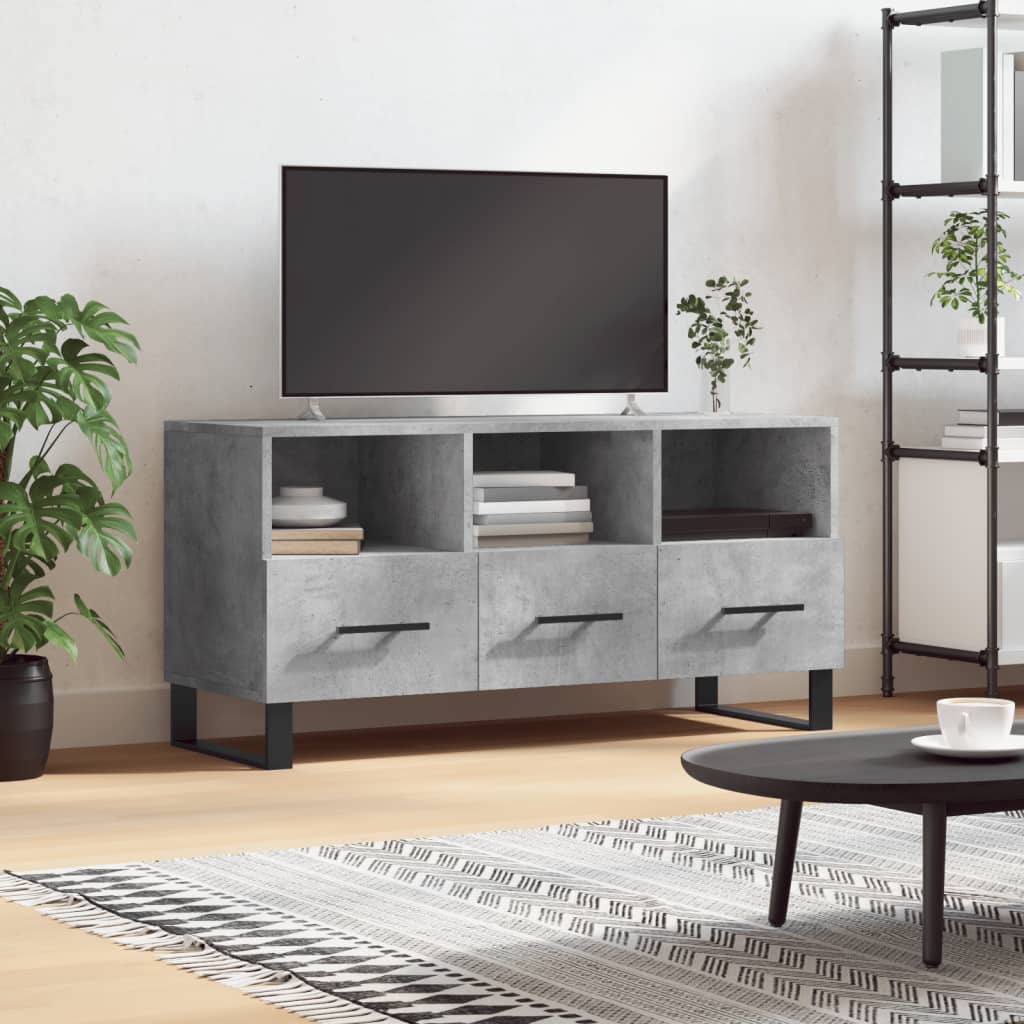 Mobile Porta TV Grigio Cemento 102x36x50 cm Legno Multistratocod mxl 103978