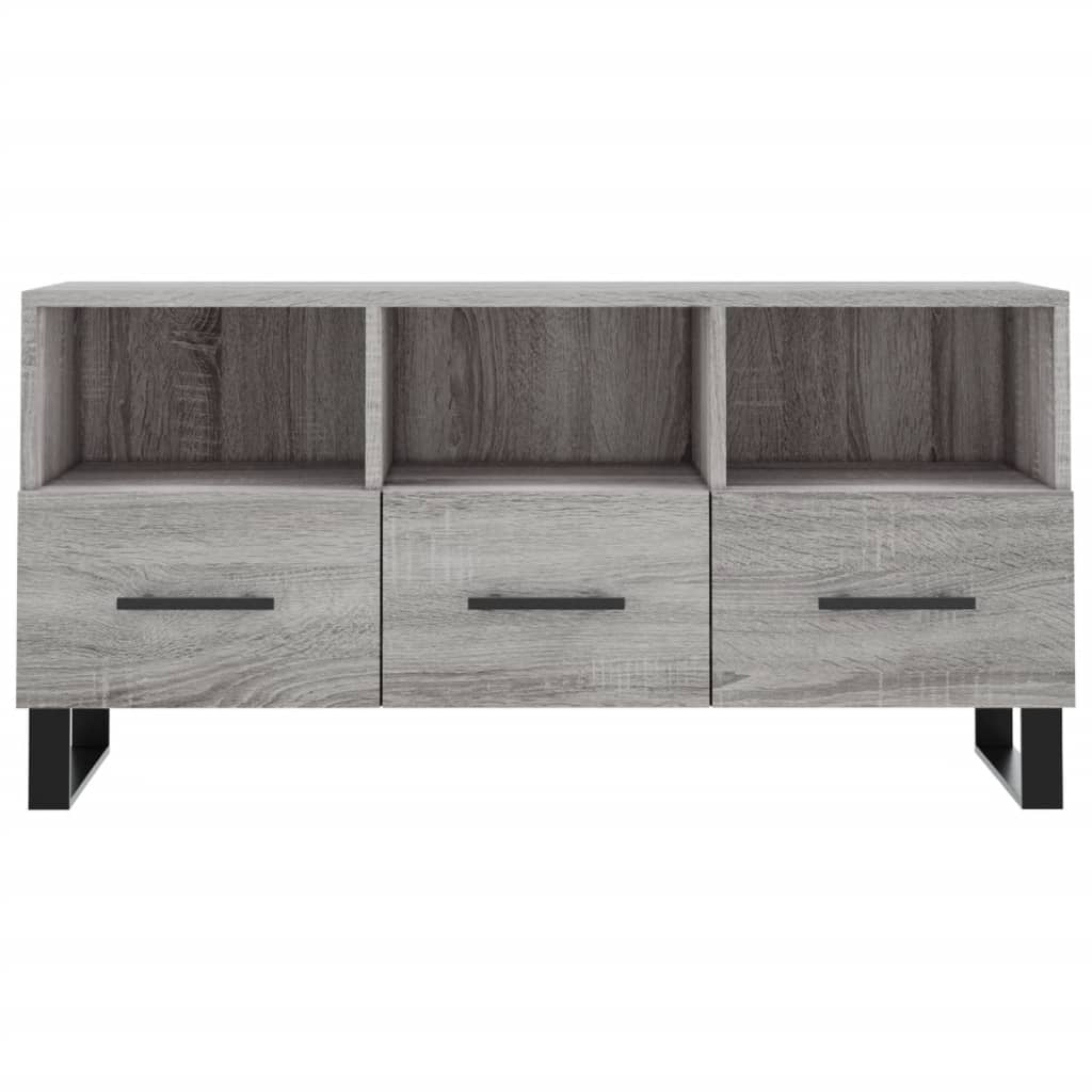 Mobile TV Grigio Sonoma 102x36x50 cm in Legno Multistrato 829066