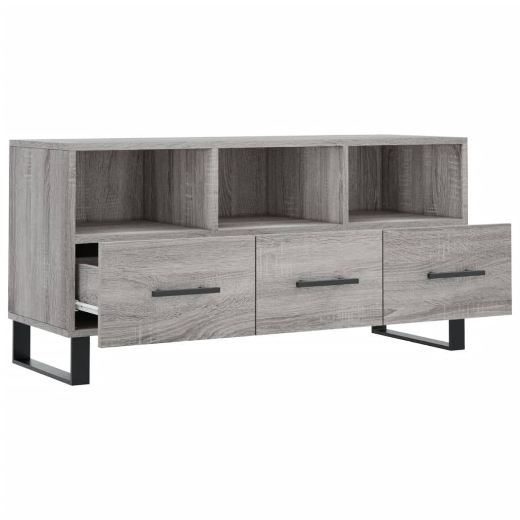 Mobile TV Grigio Sonoma 102x36x50 cm in Legno Multistrato 829066