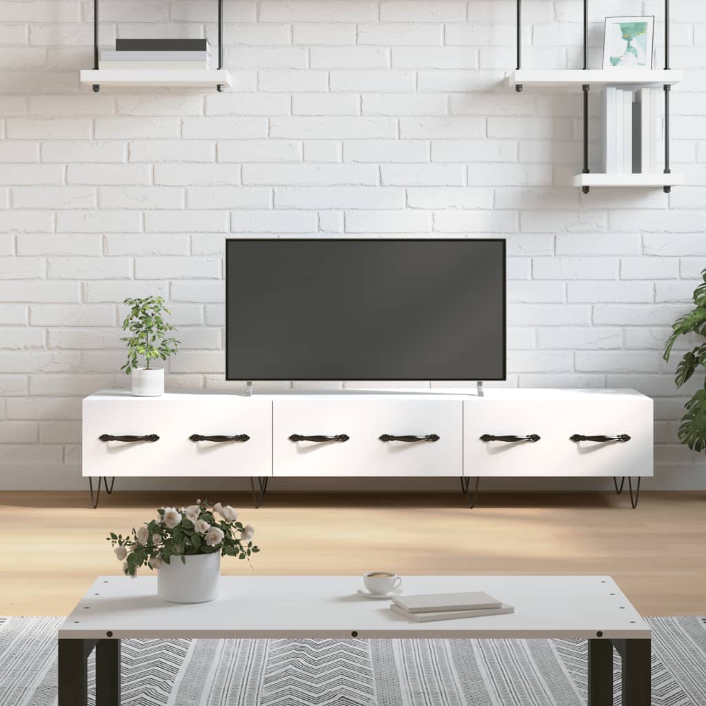 Mobile Porta TV Bianco 150x36x30 cm in Legno Multistrato 829148