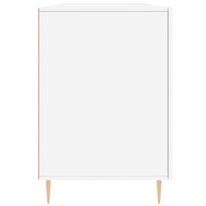 Scrivania Bianco Lucido 140x50x75 cm in Legno Multistrato 829534