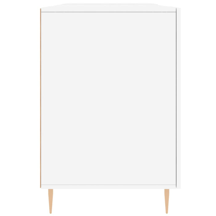 Scrivania Bianco Lucido 140x50x75 cm in Legno Multistrato 829534