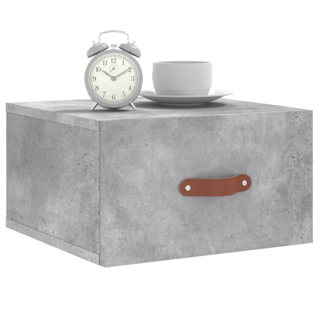 Comodino a Muro Grigio Cemento 35x35x20 cm 829780