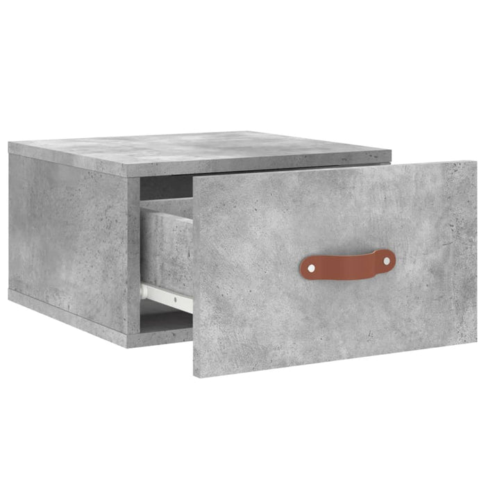 Comodino a Muro Grigio Cemento 35x35x20 cm 829780