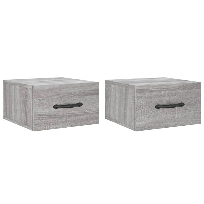 Comodini a Muro 2 pz Grigio Sonoma 35x35x20 cm 829817