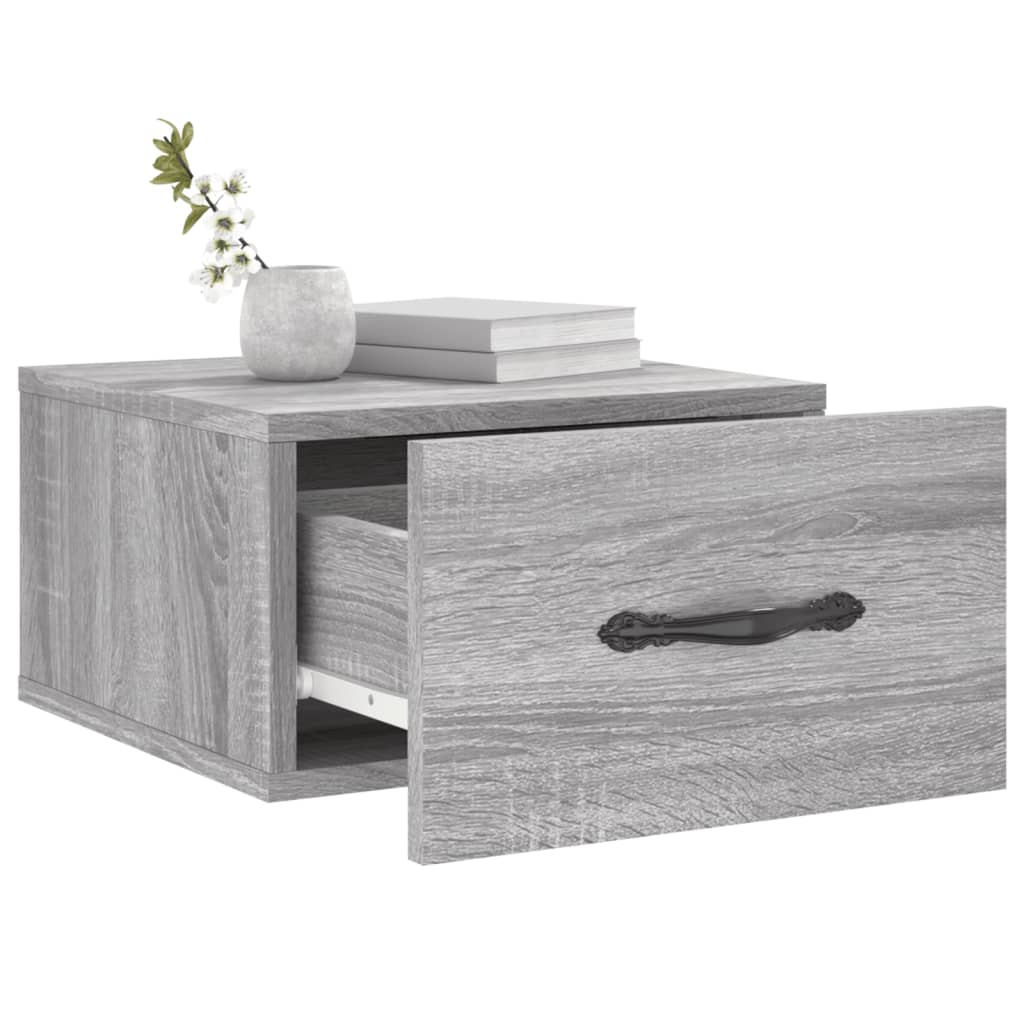 Comodini a Muro 2 pz Grigio Sonoma 35x35x20 cm 829817